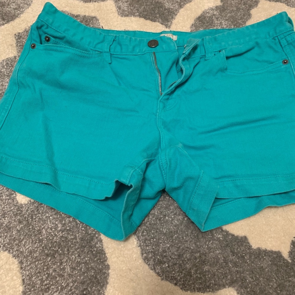 teal J.Crew jean shorts size 12